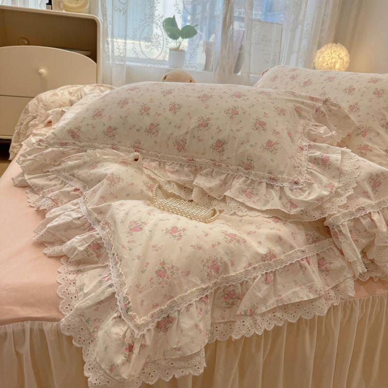 Cotton Bedding Four-piece Set Lace Quilt Cover Bed Sheet Pillowcase