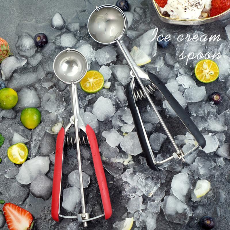 1PC More Size Selection Stainless Steel Ice Cream Scoop With Silicone Handle Fruit Cookie Spoon With Trigger Release