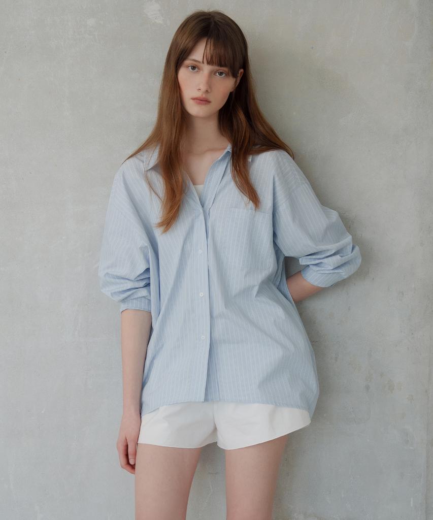 LETTERA Loose-Fit Stripe Shirt_3Color