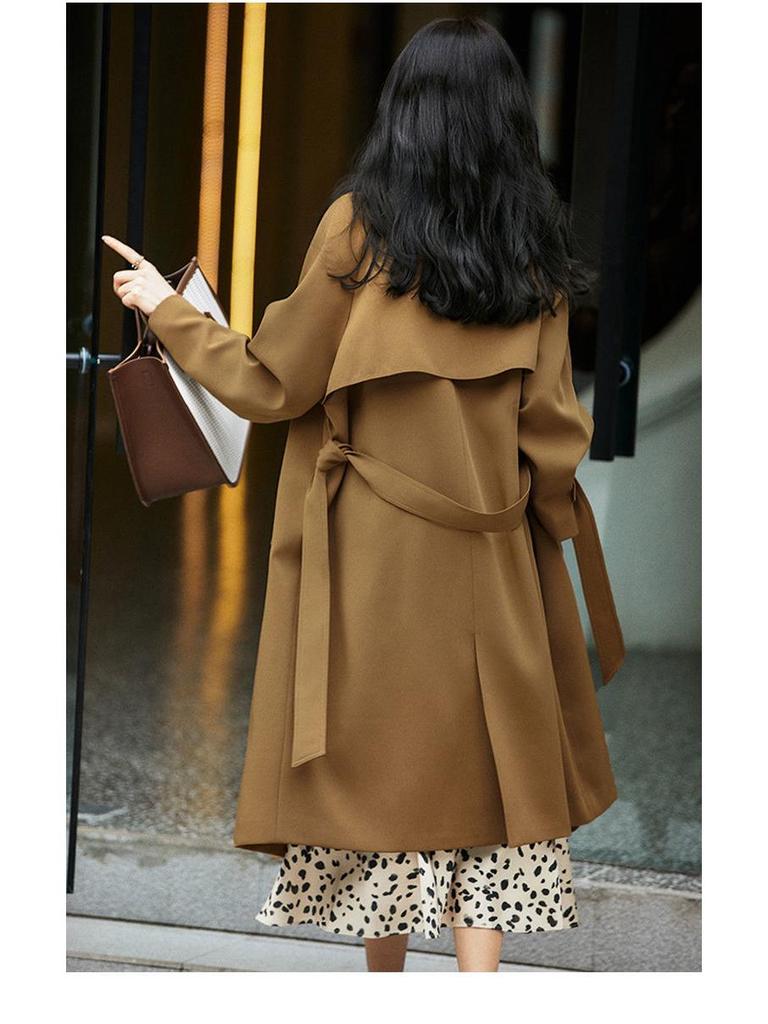Women's 2025 Spring/Autumn Fashion Mid-Length Windbreaker Coat