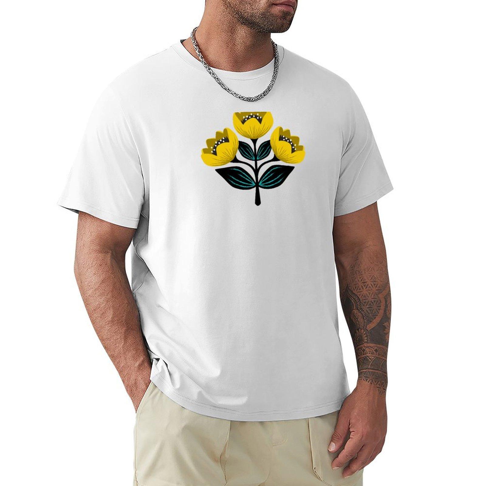Bright and bold yellow tulips TShirt man t shirt shirts graphic tees mens designer t shirt S