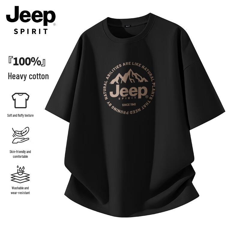 JEEP SPIRIT Men s Mountain Range Print Cotton T-Shirt 3XL