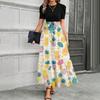 Short Sleeve Women's Dress Casual Flowy A-Line Midi Tshirt Dresses With Pockets Crewneck Vocation Boho Beach Sundress