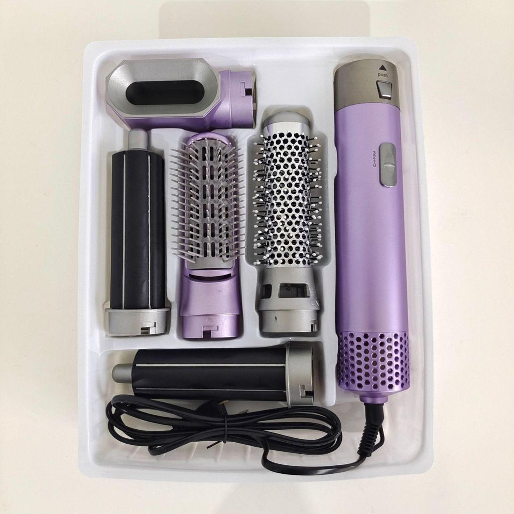 5-in-1 Hot Air Comb: Automatic Hair Straightener, Dual-Purpose Leafless Hair Dryer, Styler, and Curling Iron.