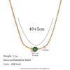 Fine Woven Chain Mini Cubic Zircon Stone Pendant Necklace 316L Stainless Steel Necklace 18K Gold Plated Accessories