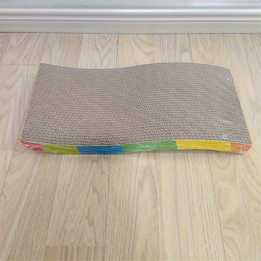 1pc Durable Corrugated Cardboard Cat Scratching Post & Play Mat - Rainbow Colors, Indoor Cat Toy for Play & Claw Maintenance, Cat Interactive Toy