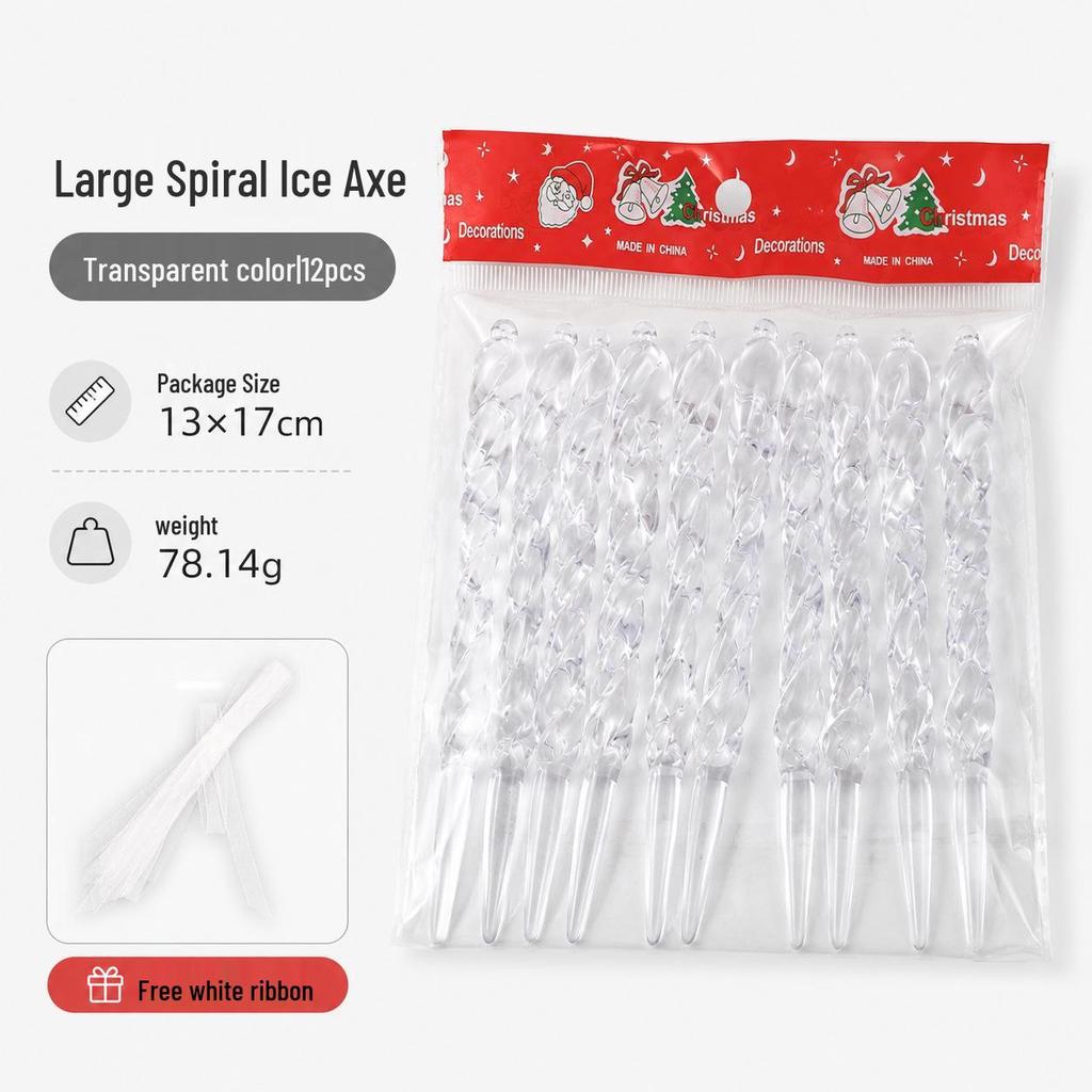 Acrylic Snowflake Ice Strips Hanging Christmas Tree Decoration Set