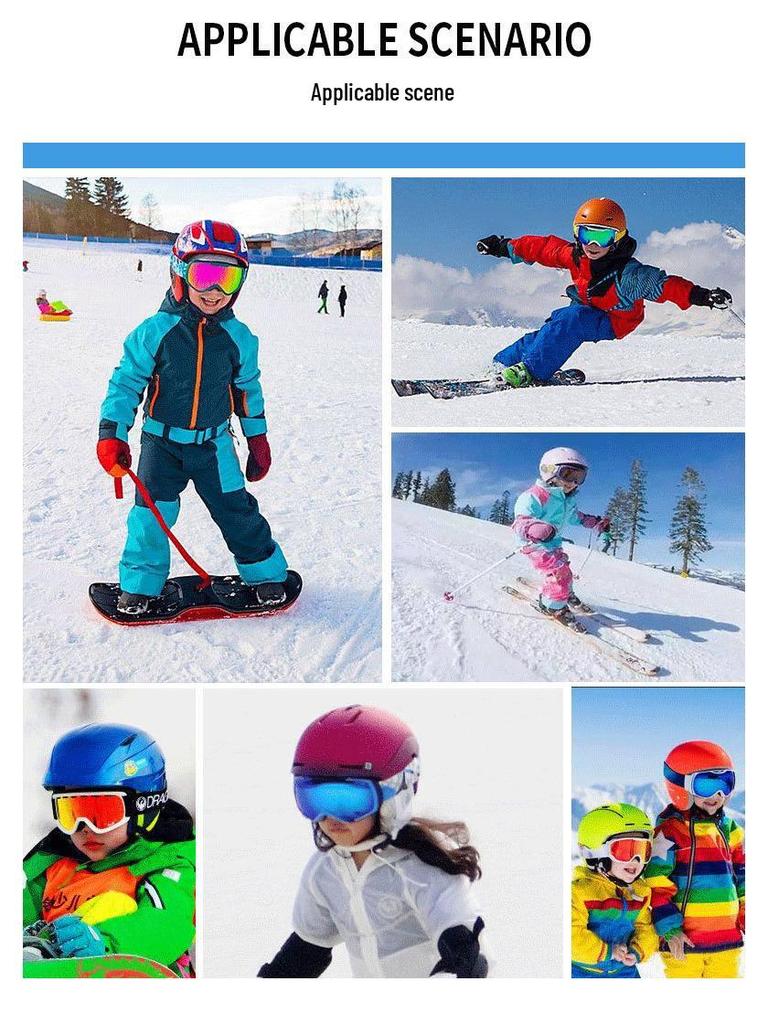 Unisex Anti-Fog HD Spherical Ski Goggles for Kids - Glasses Compatible