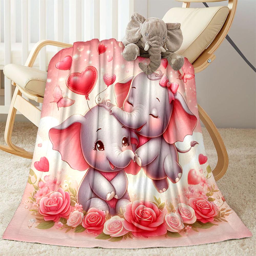Colorful Elephant Garden Blanket Suitable for Offices, Travel, Living Rooms Also a Good Gift for Friends and Family Suitable for All Seasons.