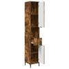 Bathroom Cabinet with Door Smoked Oak 31.5 x 33 x 190 cm