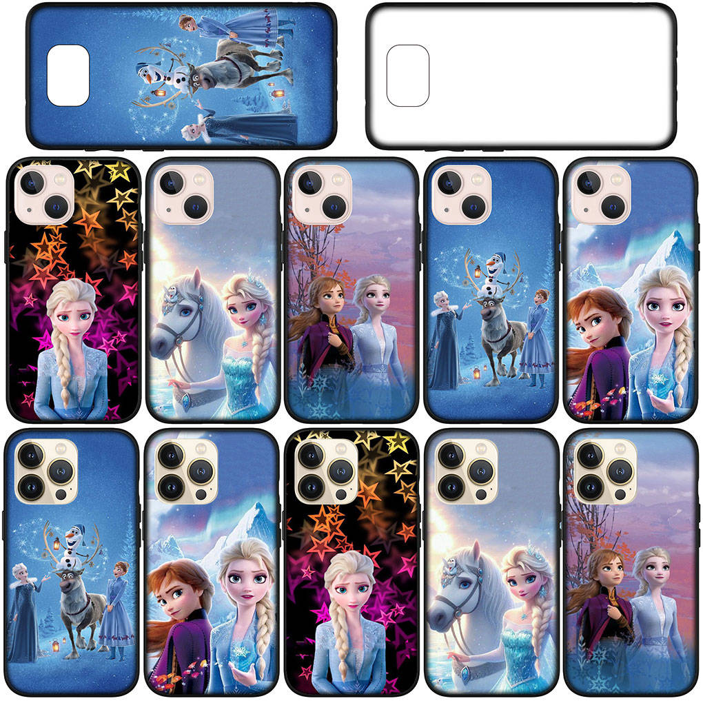 For Samsung Galaxy S24 S23 iPhone 16 15 14 Xiaomi Redmi Note 13 12 11 10 8 Plus 9 Pro Max X XR 14C Phone Case Lovely Elsa Anna Olaf OPPO Huawei Cover