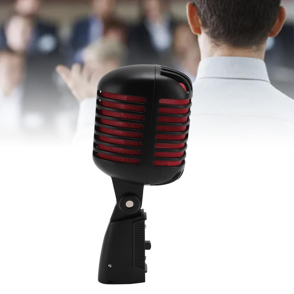 Retro Dynamic Vocal Old Vintage Style Cardioid Zinc Alloy Classic Microphone for Live Studio Rotating Rack Microphone, Microphone, KTV, Performance,