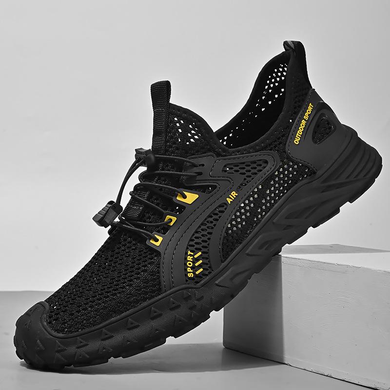 Mesh Shoes Men's 2025 Summer New Breathable One-pedal Men's Shoes Soft Sole Non-slip Mesh Hollow Lightweight Sports Shoes