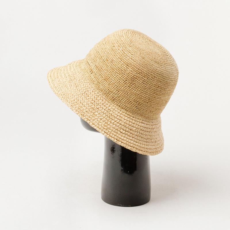 Spring and Summer New Woven Foldable Fashion Raffia Bucket Hat Outdoor Travel Beach Sunshade Straw Hat