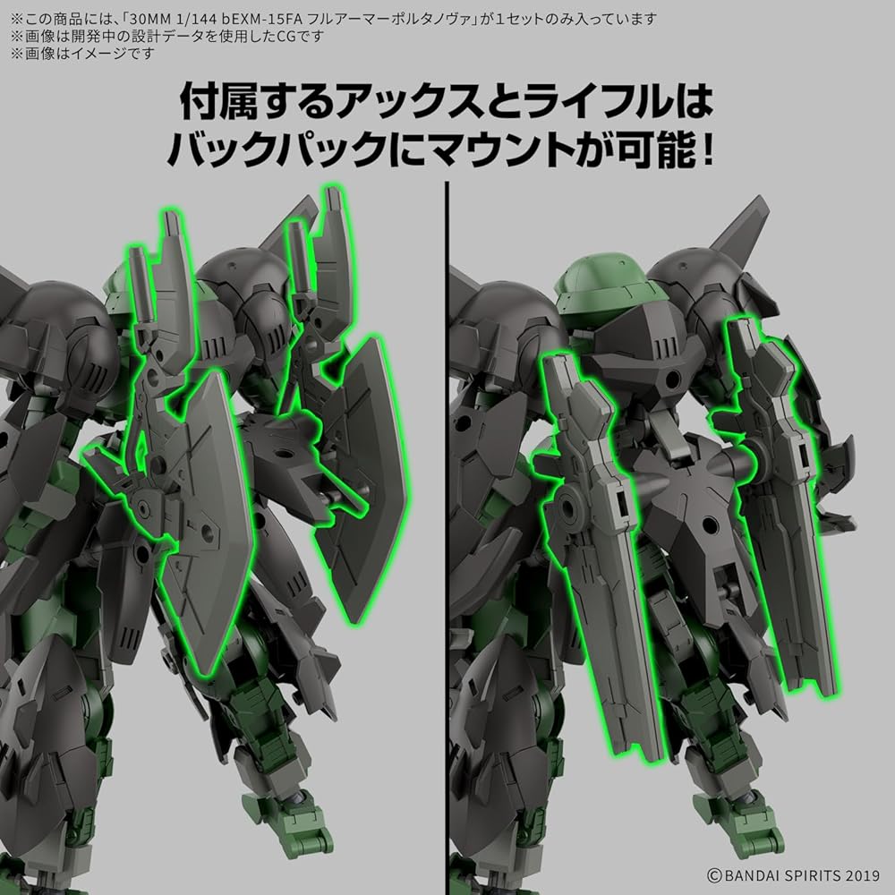 Bandai Spirits 30MM bEXM-15FA Full Armor Portanova Color-Coded Plastic Model 1/144 Scale