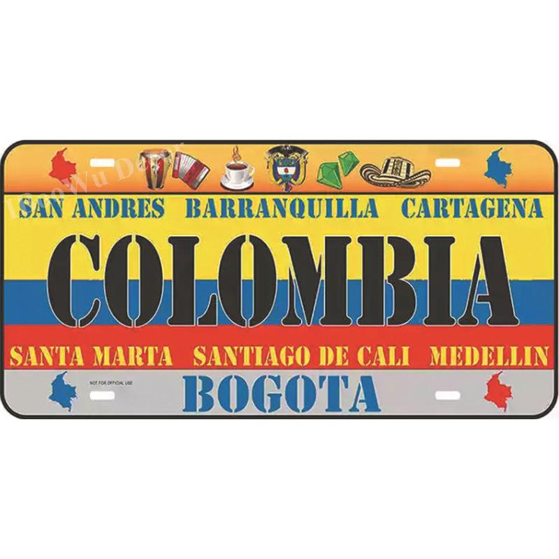 Popular City Plate Poster Vintage Wall Decor Worldwide Canada/London/Brazil Metal Tin Sign Plaques Poster 15x30cm