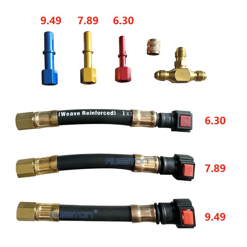 Quick Connection Fuel Pressure Tester Gauge Tools Kit 0-100 PSI with 9.49, 7.89, 6.30 Fuel Line Suitable for More Car RV Engine