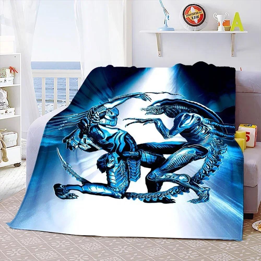 Weiche Überwurfdecke aus dem Film „Aliens“, Weltraummonster, bedruckt, Tagesdecke, Sofa-Couch-Bezüge, Reise-Camping-Decke, Geschenk für Kinder und Erwachsene