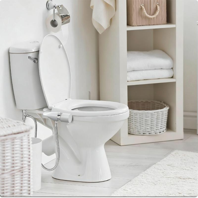 Schlanke Nicht-elektrische Bidet-Toilettenaufsatz Toilettensitzaufsatz Doppeldüsen-Bidet mit einstellbarem Wasserdruck