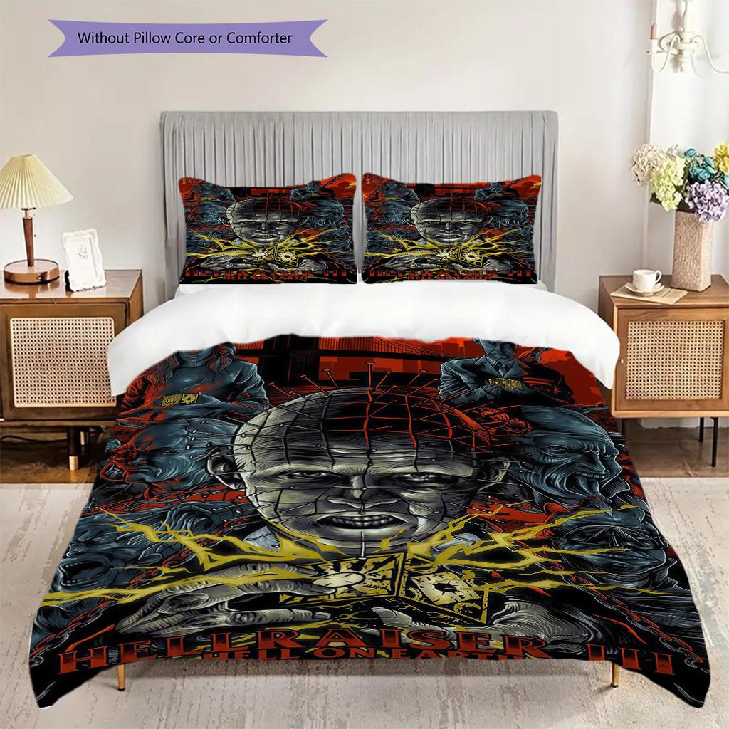 Michael Myers Halloween Horror Set Threepiece Set 1 Duvet Cover 2 Pillowcase Without Core Soft And Comfortable Duvet Cover And Pillowcase