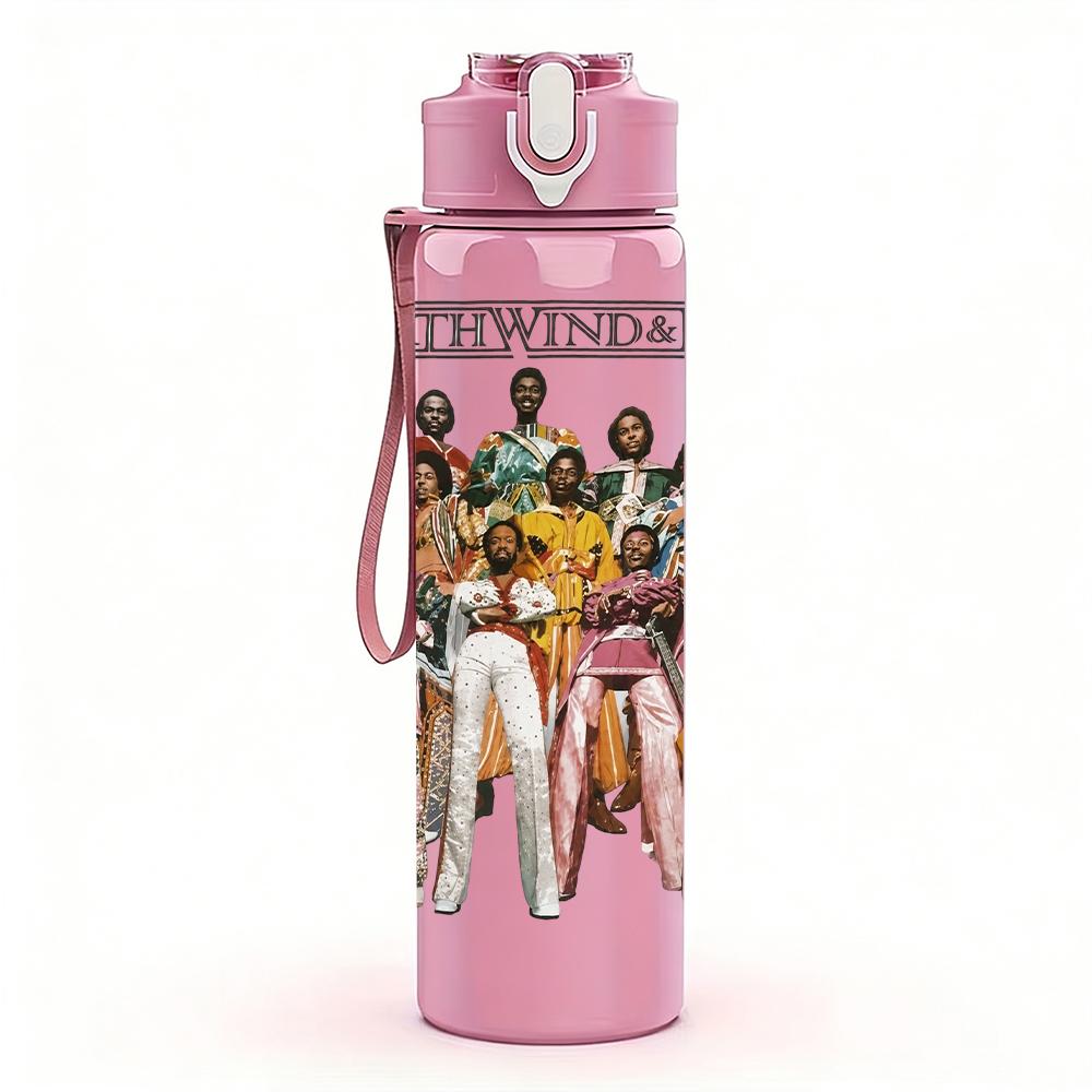 1PC Retro Street Band Black White Portrait Print 750ml Portable Sports Water Bottle Leakproof Gym Outdoor Travel Drink Cup