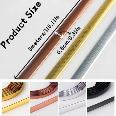 1 Stück 3m/118,11 Zoll ablösbarer Klebe-Zierstreifen, geeignet für flexible Zierleiste am Rand von Spritzschutz