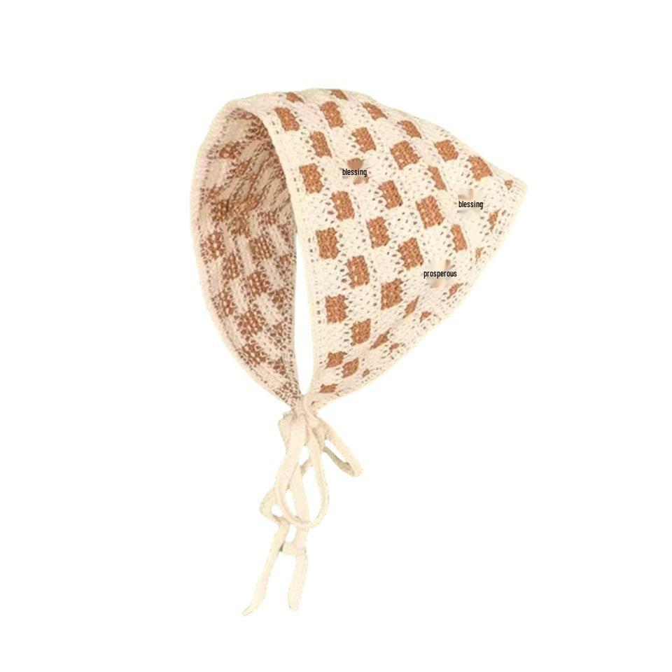 Ręcznie robiona szydełkowa trójkątna chusta na głowę: Francuski Retro, Wszechstronny, Styl Pastoralny