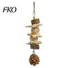 Safe Bird Biting Toy Parrot Chew Toy, Pine Cone Wooden Blocks Enrichment Cage Accessories for Small Medium Parrots Foraging Soft And