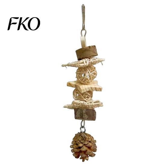 Safe Bird Biting Toy Parrot Chew Toy, Pine Cone Wooden Blocks Enrichment Cage Accessories for Small Medium Parrots Foraging Soft And