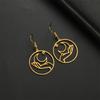My Shape Moon Drop Earrings for Women Girl Stainless Steel Holding the Moon In Hand Star Dangle Earrings Jewelry Gifts Wholesale