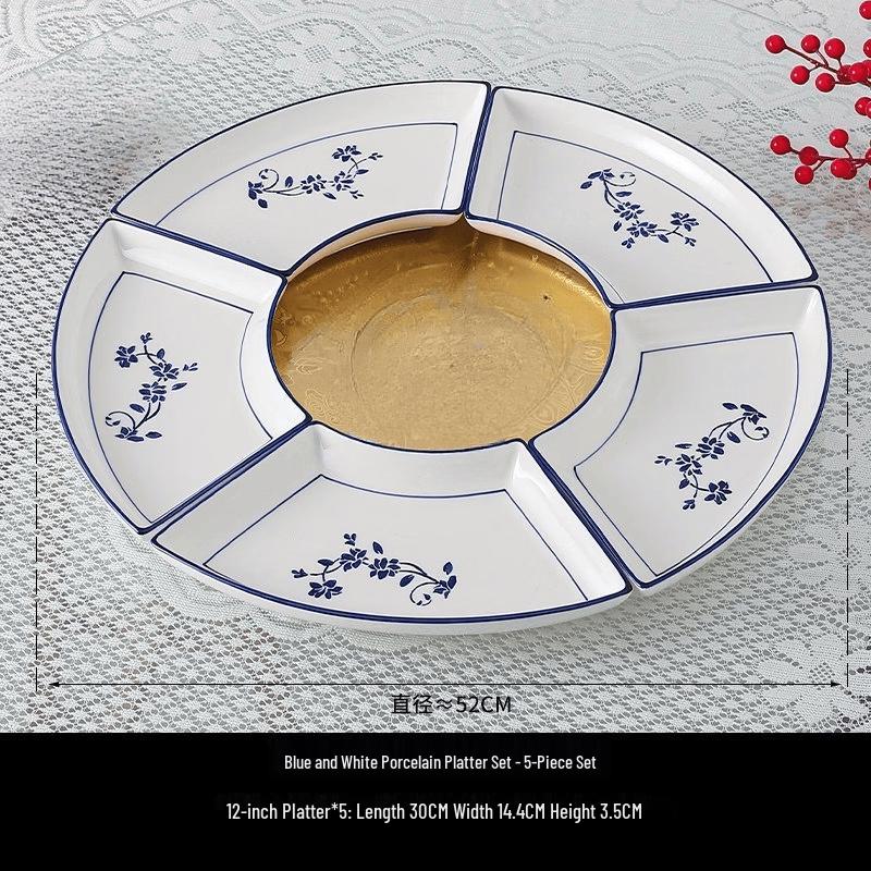 New Chinese Style Blue & White Ceramic Dinnerware Set