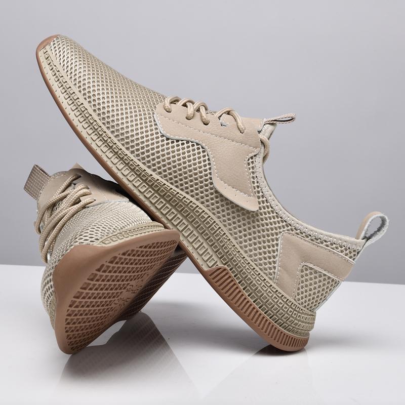 Lätta Casual Skor för Herrar Andningsbara Slip-on Sneakers för Män Halkfria Mesh Flats för Män Utomhus Gångskor Utomhus Loafers