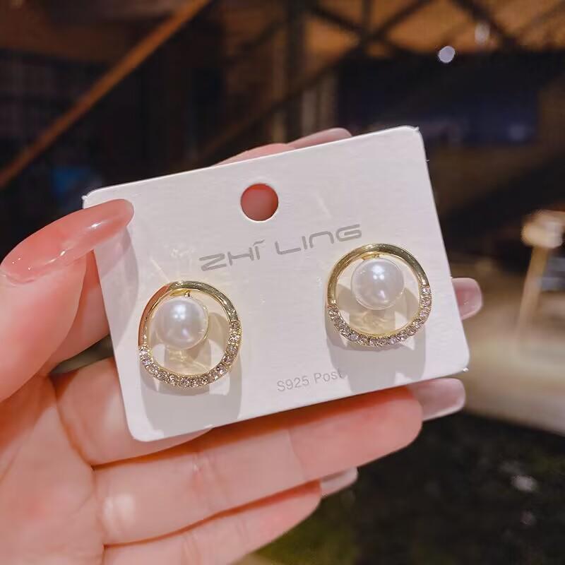 925 Silver Needle Geometric Pearl Earrings For Women Fashion Earrings Flowing Tassel Earrings Elegant Jewelry