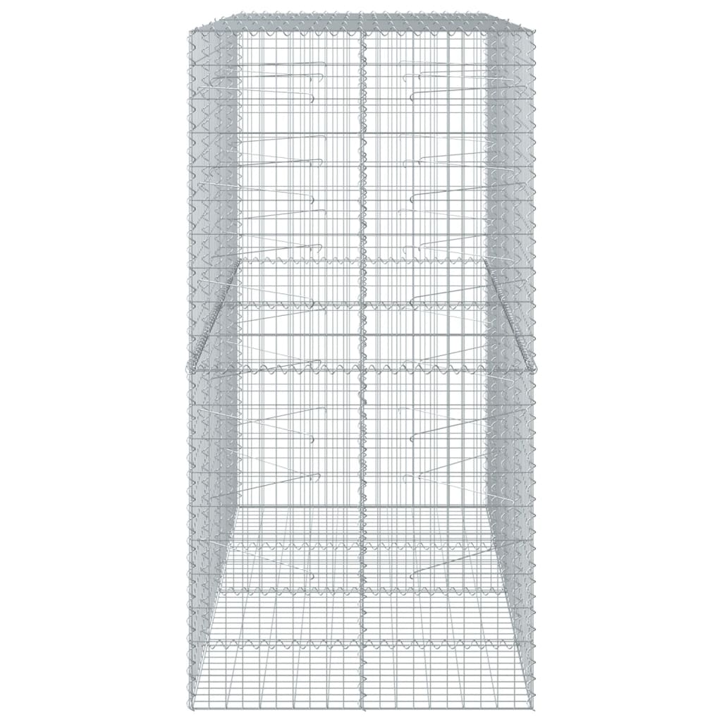 Gabion with Lid 200 X 100 X 200 Cm Galvanized Iron