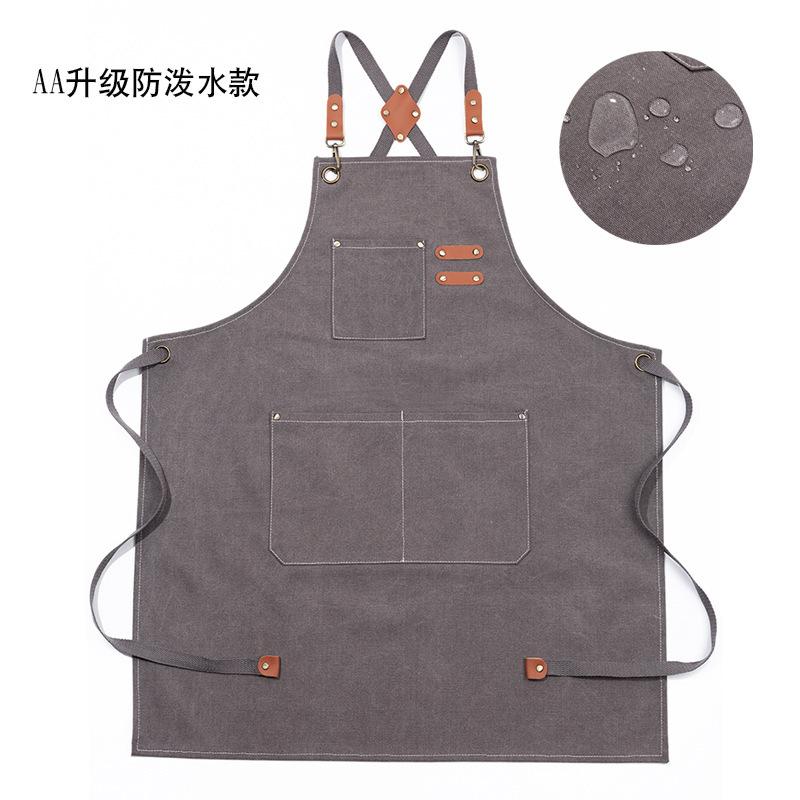 Thick canvas apron for nail salons, barbecue restaurants, home catering, kitchen work uniforms