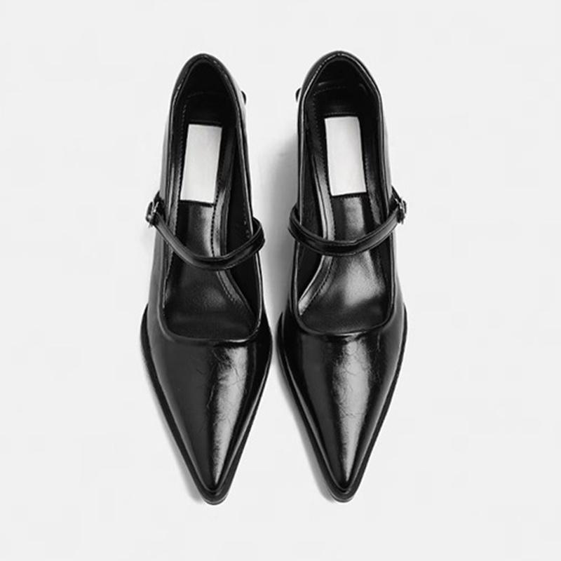 Fashion Elegant Versatile Women Pumps 2025 New Style Pointed Toe Mid Heels Shoes Fashion Outside Casual Buckle Comfy Women Shoes