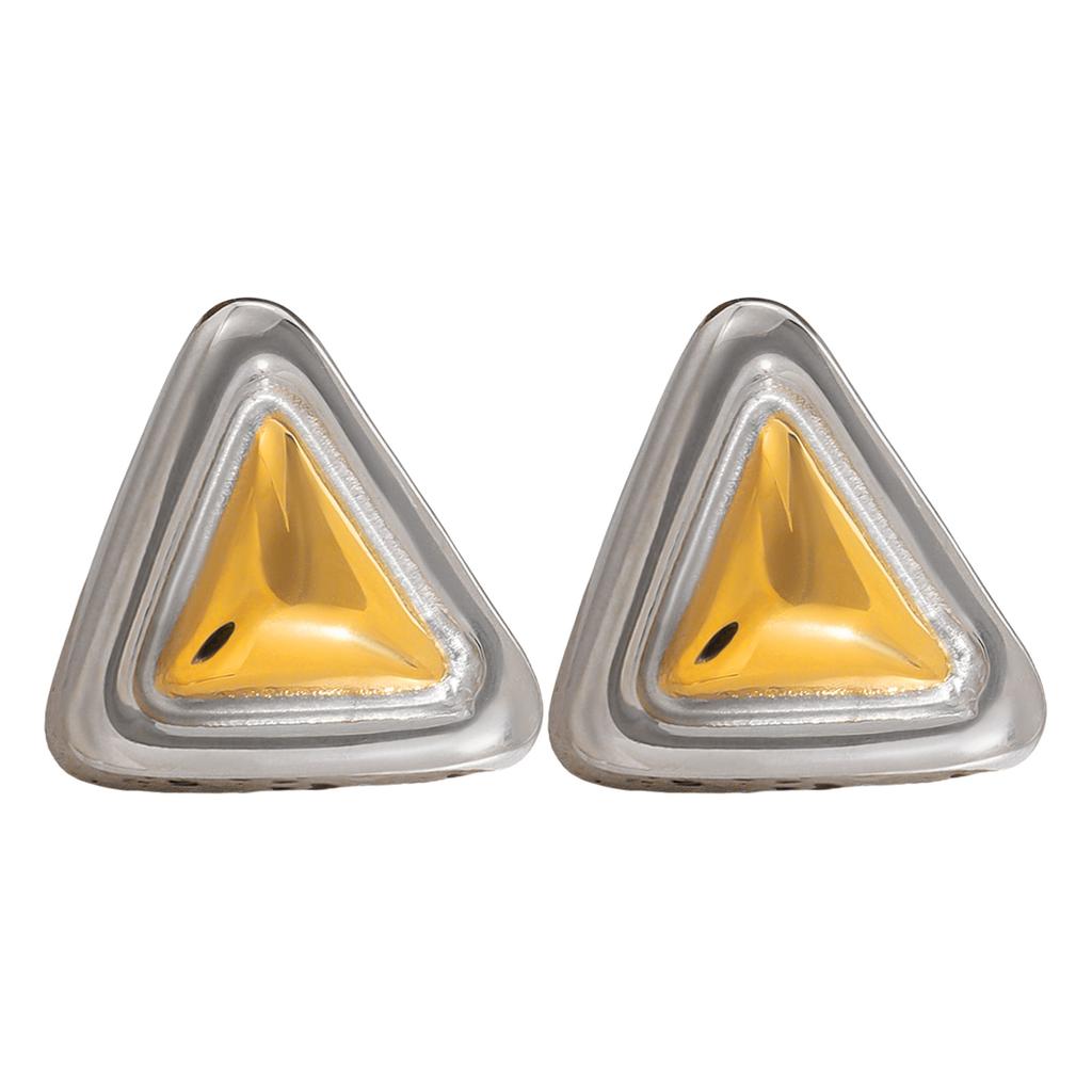Geometric Gold and Silver Tone Studs Earrings for Women Fashion Vintage Texture Ear Accessories Lightweight Jewelry