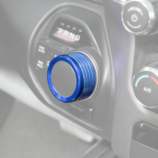 For Dodge Ram 1500 19-2025 Blue Interior Gear Shift Switch Knob Cover Trim Ring