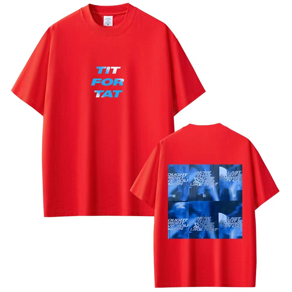 Camiseta Gráfica Tate McRae TiT for Tat Unisex Moda Hip Hop Camiseta de Música Pop Estampada Casual Algodón Camisetas de Manga Corta