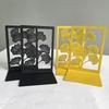 2Pcs Book Ends for Shelves Hollowed Leaf Metal Bookends Heavy Duty Book End Decorative Book Stoppers for Office School