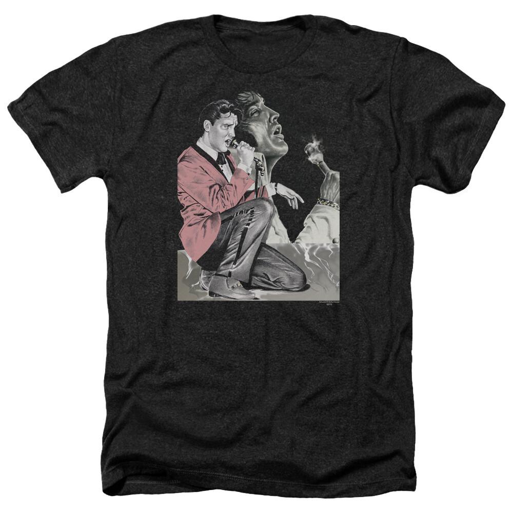 T-ShirtELVIS PRESLEY ROCK N ROLL Licensed Adult Men s Heather Band Tee Shirt SM-3XL XXXL