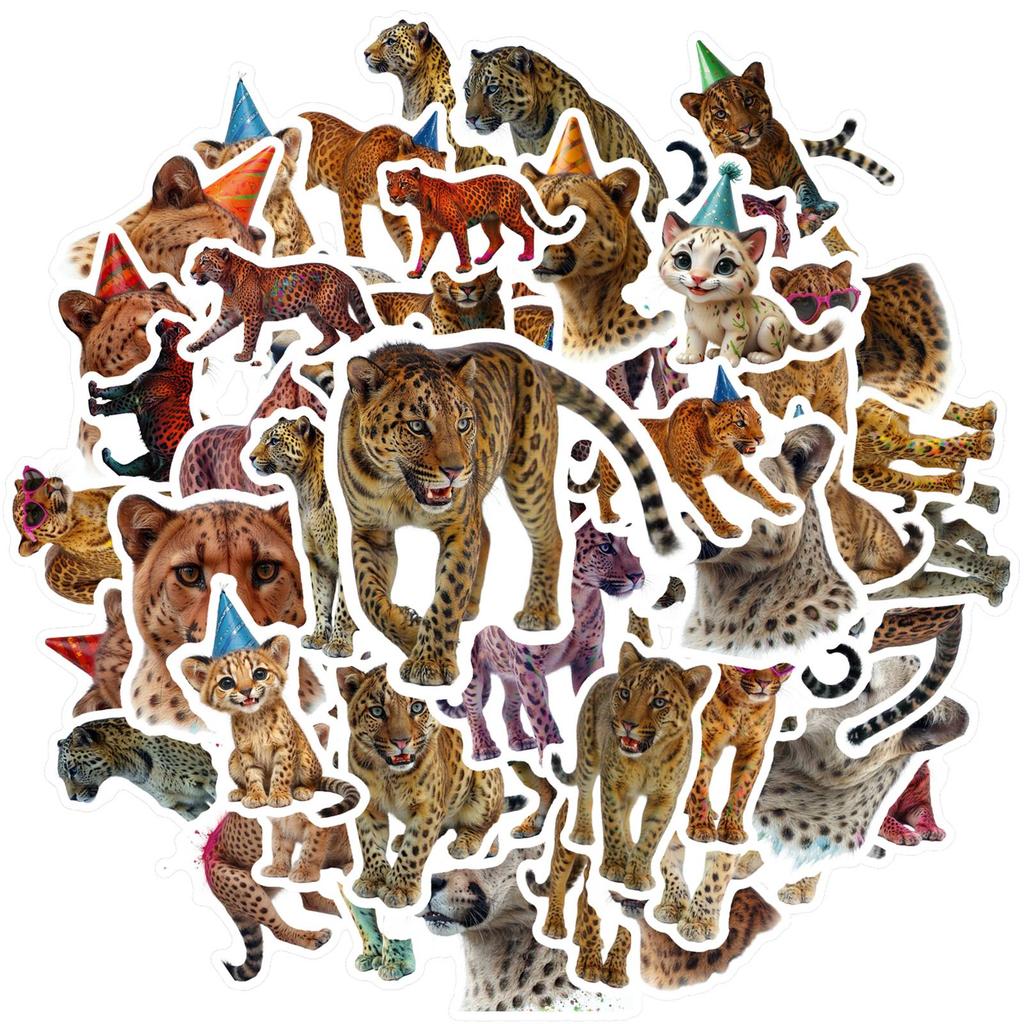 35pcs-70pcs Realistic Wildlife Stickers Party Big Cats Animal Stickers Stickers For Guitar Laptop Helmet Skateboard