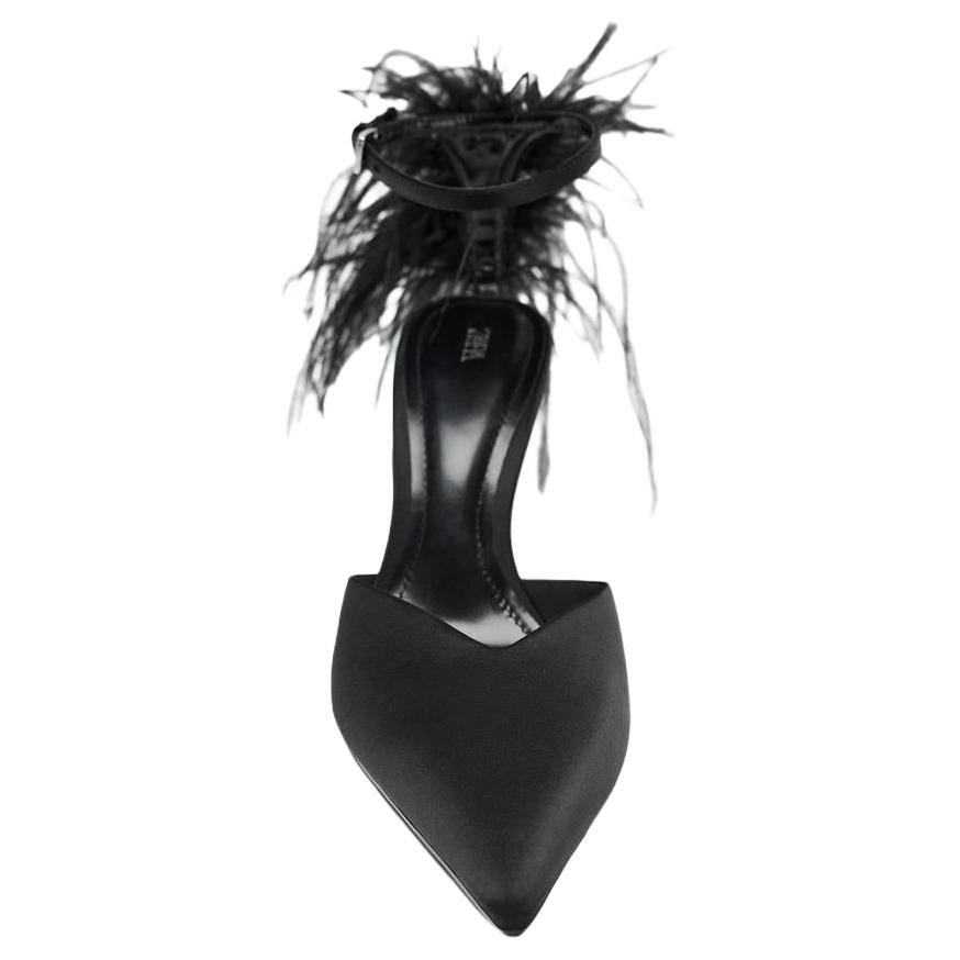 Zara Elegantní Stylové Jehlové Podpatky 10Cm Dámské Podpatky Černé 2202610800
