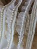 Ruban en dentelle nacre blanc cassé orné de perles pour accessoires décoratifs