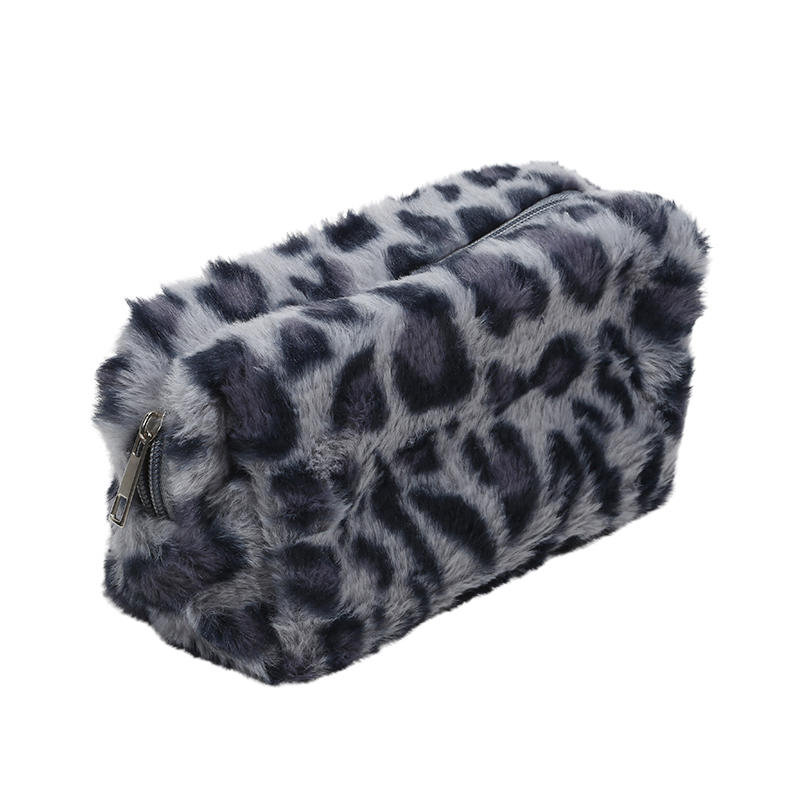 Druk Panterki Ręczna Pluszowa Kosmetyczka Piórnik Zestaw Kosmetyków Damska Duża Pojemność Podróżna Przenośna Wysokiej Klasy Torba do Przechowywania
