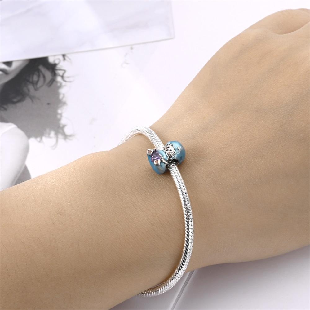 Charm Bead Charms Authentic copper Blue Lamb Animal Bead Charms Compatible With Bracelets Diy Fine Gift Women Delicate Jewellery Accessory