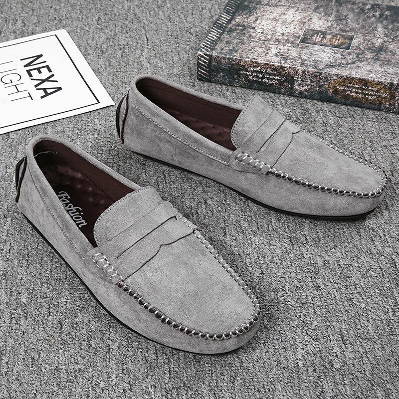 Fashion Winter Men Loafers Soft Suede Plush Warm Mens Casual Shoes Moccasins Slip On Flats Man Business Shoes Fashion Male Driving Shoes