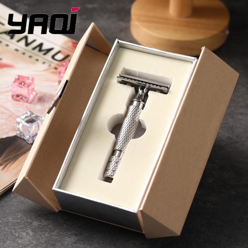 Yaqi PILOT Sicherheitsrasierer aus Edelstahl für Damen und Herren, Doppelklingen-Rasierer, Rasierklingen aus Edelstahl