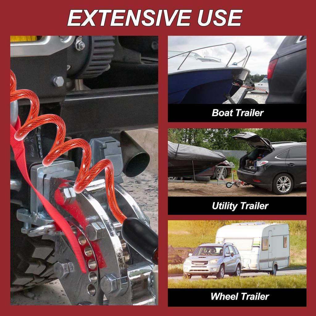 PATIKIL 5ft Breakaway Trailer Cable Trailer Brake Away Cable Safety Cable Strap for RV