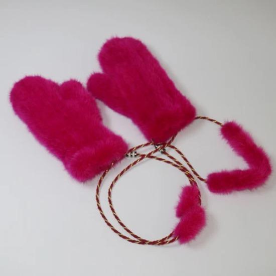 New Knitted Natural Mink Fur Gloves Women Winter Warm Good Elastic Mink Fur Mittens Russian Female Genuine Fur Glove